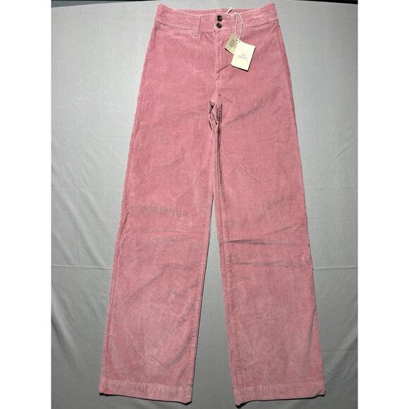 NWT Faherty Stretch Cord Wide Leg Mesa Rose Pants Women's Jeans‎ Size 25 - Picture 1 of 13